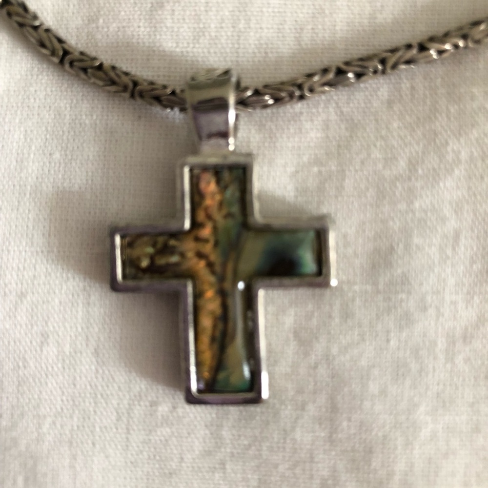 Rustic  16 “ Byzantine snake chain with pendant